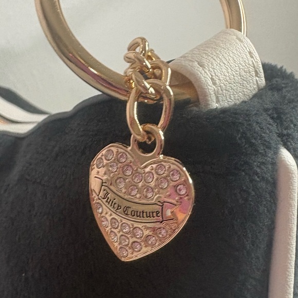 Juicy Couture Black Velvet Hobo with Pink Floral Embroidery - Picture 4 of 9